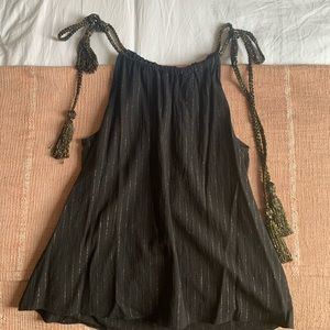 & Other Stories Black and Gold Top